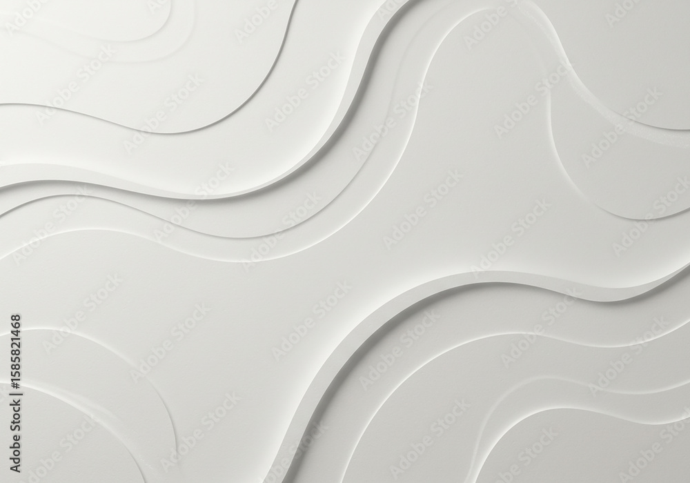 Poster abstract white background with wave lines. modern minimalist light backdrop with curved shapes and s