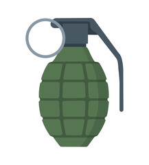 Green grenade illustration, isolated on white