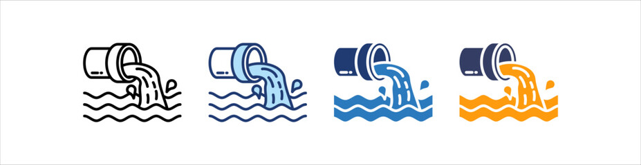 Sewer Icon Set Multiple Style Collection