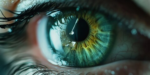 Intriguing Close-Up: Emerald Green Eye Macro Photography