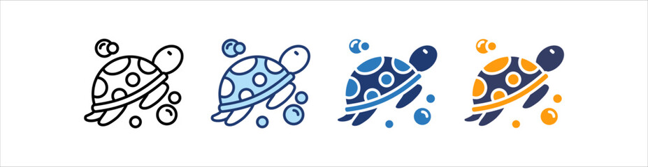 Turtle Icon Set Multiple Style Collection