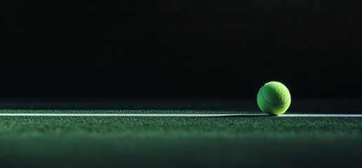 Tennis Ball on Court: A Dramatic Close-up