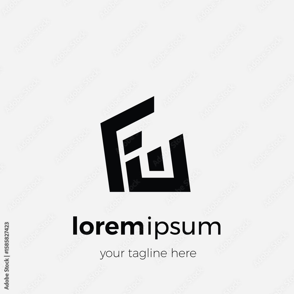 Fototapete modern abstract logo design vector icon with initial letter fw with unique looking slash