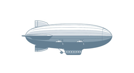 Vintage Airship Illustration with Detailed Gondola and Tail Fins