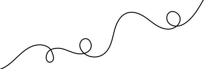 Long squiggly hand drawn line decoration element . Vector Illustration . EPS 10 . 