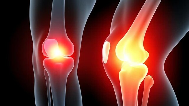 Human knee joint anatomy graphic