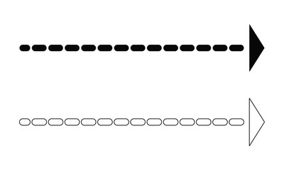 Fototapeta premium Straight long vector arrow icon. Long dashed arrow icon. isolated on white and black background.&nbsp;EPS&nbsp;10 .