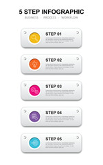  Infographic 5 options design elements for your business data. Vector Illustration