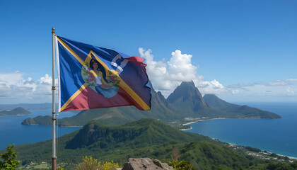 Saint Lucia Flag Waving The