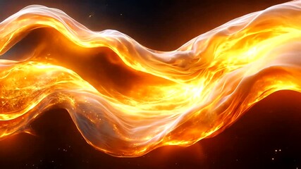 Abstract flowing luminous orange wave background ideal for motion graphics and visual effects - Powered by Adobe