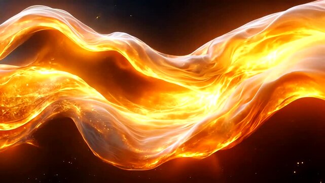 Abstract flowing luminous orange wave background ideal for motion graphics and visual effects