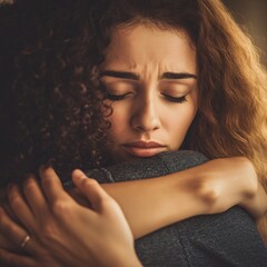 Emotional reunion between friends intimate setting personal moment close-up capture heartfelt connection