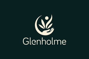 Glenholme logo with hand and plant icon