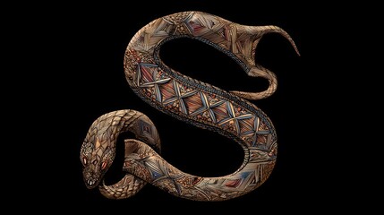 Fototapeta premium Ornate serpent, stylized S