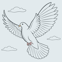 Obraz premium Dove on the sky vector free design download.