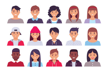 Diversity in Portraits: A vibrant compilation of individuals from diverse backgrounds, showcasing a range of smiles, hairstyles, and styles, embodying the essence of inclusivity and unity.