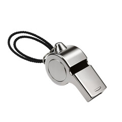 Classic Metal Whistle with Black Cord: Sleek and Functional Design