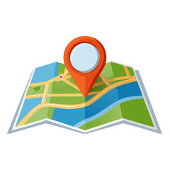 Map Icon Isolated on a Transparent Background 