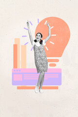 Collage of person with web interface and sync icon representing freelance work online profile...