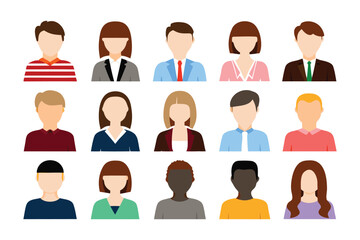 Diverse Avatar Collection: A collection of various avatars, representing different styles of people, suitable for a wide range of design applications.