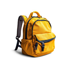 Lying Flat Front Facing Up The schoolbag laid flat with the front side up. full length isolate on transparent background