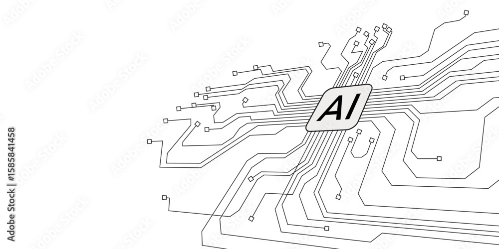 Poster abstract futuristic circuit board illustration, circuit board with various technology elements. circ