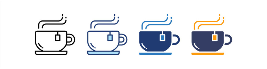 Fototapeta premium Tea Icon Set Multiple Style Collection