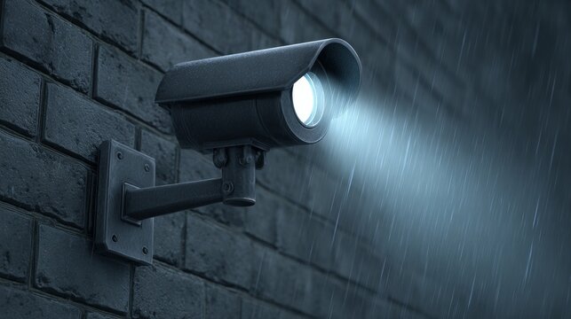 Motionsensing security camera monitoring a dark alley action event nighttime environment ip camera technology for home security