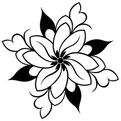 Fototapeta premium Vintage seamless black floral pattern vector illustration