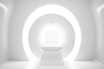 Sleek White MRI Machine Interior: Modern Medical Technology