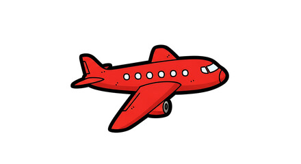 Fototapeta premium A vibrant red airplane illustration soaring through the sky.