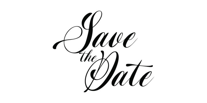 Save the Date Script Font - Elegant Calligraphy for Wedding Invitation - Powered by Adobe