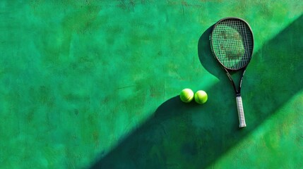 Tennis Equipment on Green Court