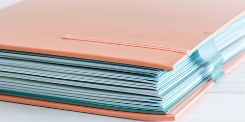 Pink Notebook with Blue Tabs and Lined Paper

