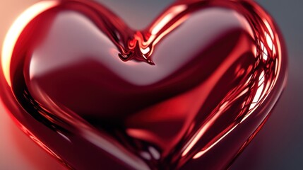 Glossy, vibrant red heart