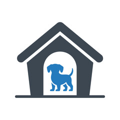 Dog in house icon