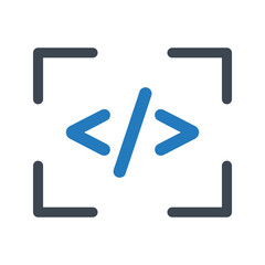Coding icon within focus frame