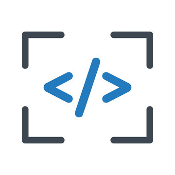 Coding icon within focus frame