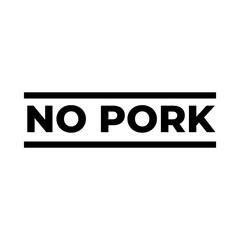 Prohibited pork meat logo with red crossed pig symbol