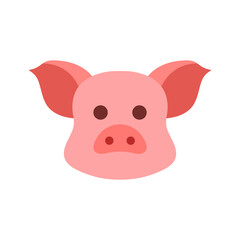 Stylized pig face vector symbol for farm or food graphic