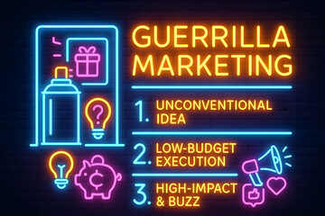 Green Guerrilla Marketing Infographic Design with Bold Graphics