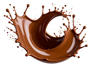 chocolate falling and splashing cut out on transparent png
