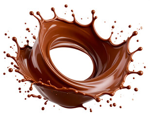 chocolate falling and splashing cut out on transparent png