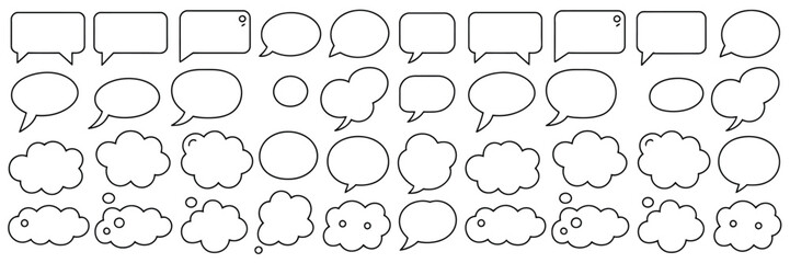 Fototapeta premium Speech Bubble Vector Set Featuring Talk and Cloud Bubbles Collection Perfect for Chat Graphics, 