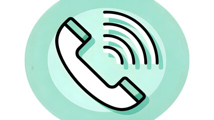 Phone call, isolated on white background.