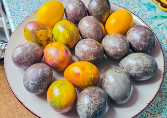 Easter eggs of various colors.