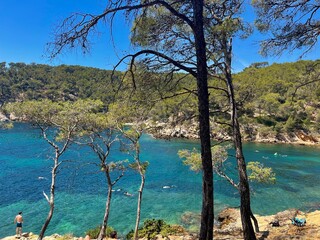 plage de la côte d'azur française, située dans les calanques, à port d'alon, un jour d'été...