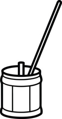 Butter churn line art vector illustration simple design
