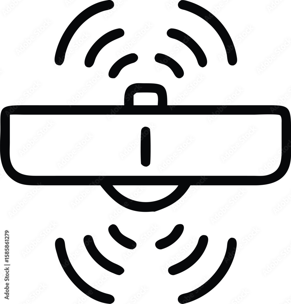 Poster outline smart sensor illustration emitting signals for automation or iot projects