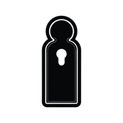 door hanger silhouette vector illustration